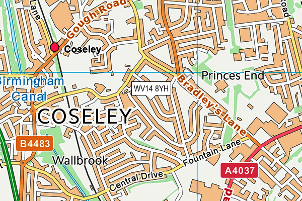 WV14 8YH map - OS VectorMap District (Ordnance Survey) WV14 8YH map - OS VectorMap District (Ordnance Survey)