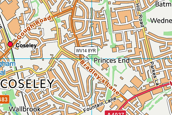 WV14 8YR map - OS VectorMap District (Ordnance Survey) WV14 8YR map - OS VectorMap District (Ordnance Survey)