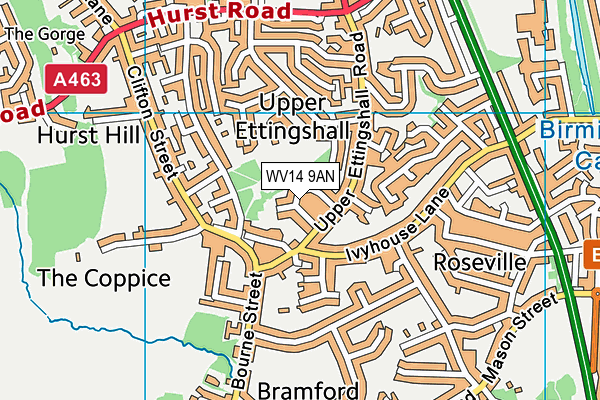 WV14 9AN map - OS VectorMap District (Ordnance Survey)