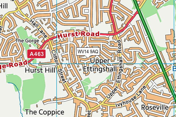 WV14 9AQ map - OS VectorMap District (Ordnance Survey)