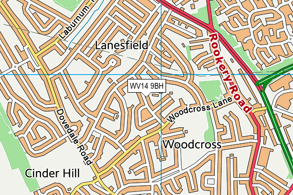 WV14 9BH map - OS VectorMap District (Ordnance Survey) WV14 9BH map - OS VectorMap District (Ordnance Survey)