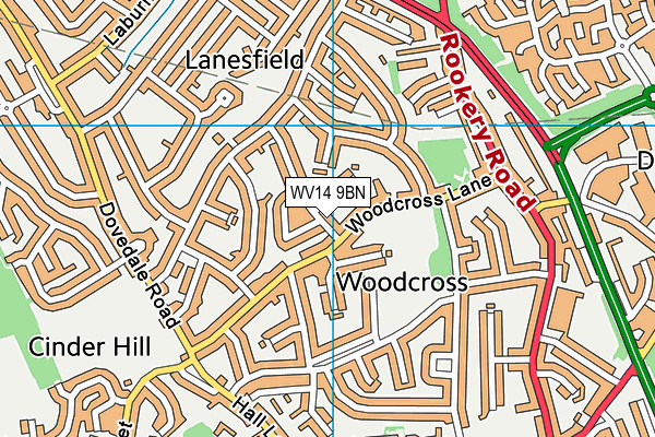 WV14 9BN map - OS VectorMap District (Ordnance Survey) WV14 9BN map - OS VectorMap District (Ordnance Survey)
