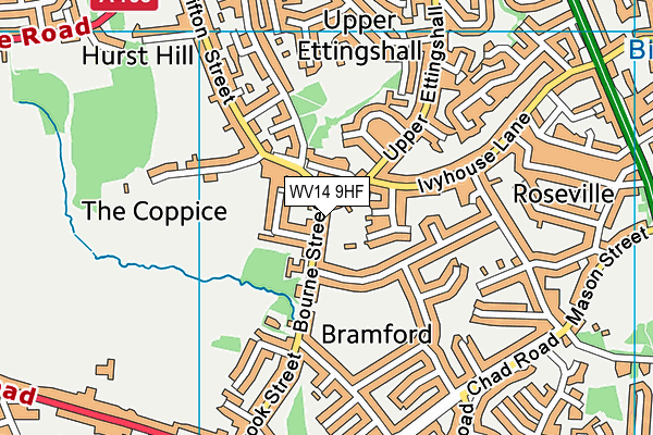 WV14 9HF map - OS VectorMap District (Ordnance Survey) WV14 9HF map - OS VectorMap District (Ordnance Survey)