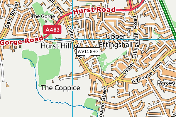 WV14 9HG map - OS VectorMap District (Ordnance Survey)