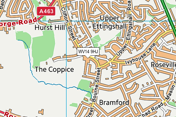 WV14 9HJ map - OS VectorMap District (Ordnance Survey)