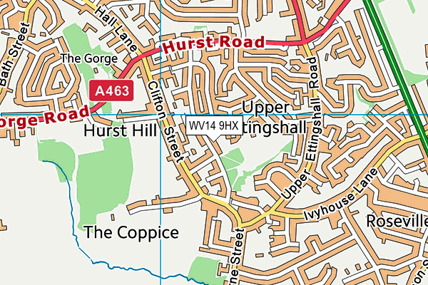 WV14 9HX map - OS VectorMap District (Ordnance Survey)