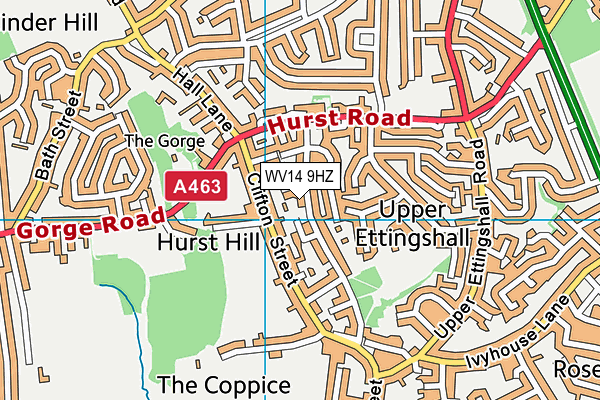 WV14 9HZ map - OS VectorMap District (Ordnance Survey)