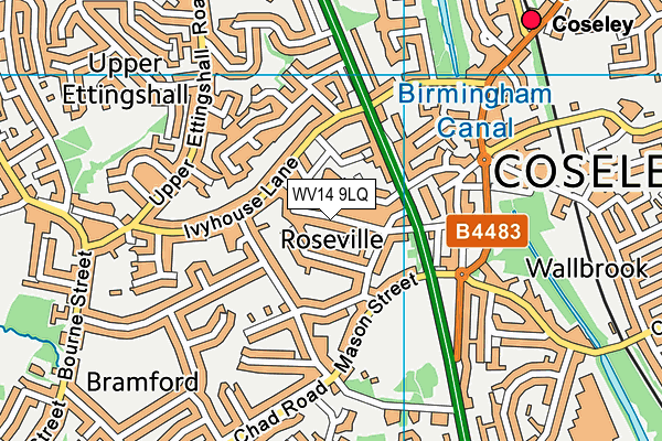 WV14 9LQ map - OS VectorMap District (Ordnance Survey) WV14 9LQ map - OS VectorMap District (Ordnance Survey)