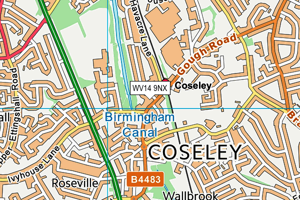 WV14 9NX map - OS VectorMap District (Ordnance Survey)