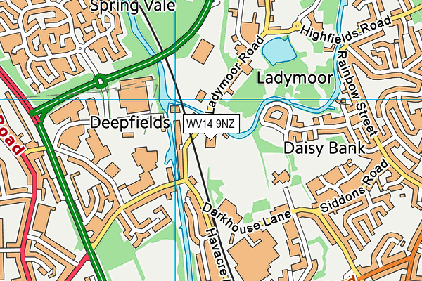 WV14 9NZ map - OS VectorMap District (Ordnance Survey) WV14 9NZ map - OS VectorMap District (Ordnance Survey)