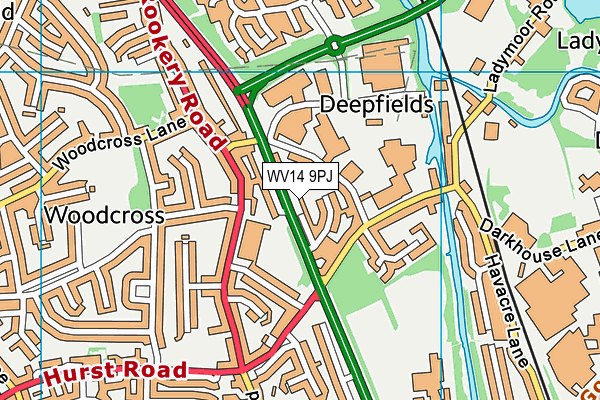 WV14 9PJ map - OS VectorMap District (Ordnance Survey) WV14 9PJ map - OS VectorMap District (Ordnance Survey)