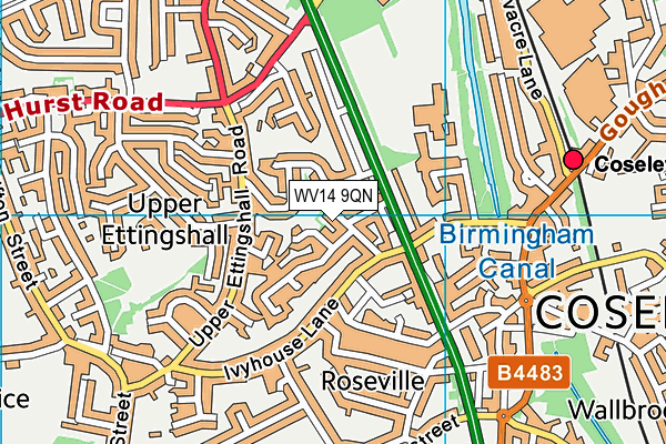 WV14 9QN map - OS VectorMap District (Ordnance Survey) WV14 9QN map - OS VectorMap District (Ordnance Survey)