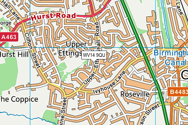 WV14 9QU map - OS VectorMap District (Ordnance Survey)