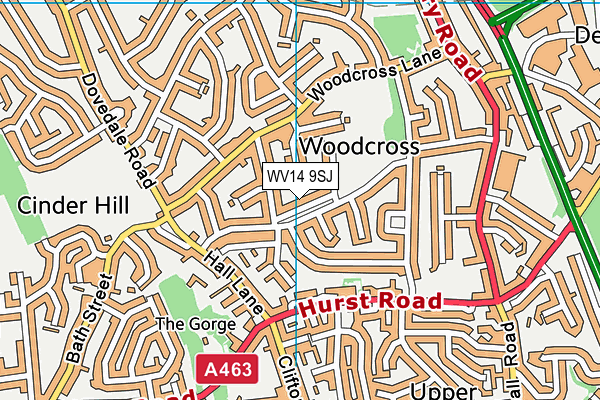WV14 9SJ map - OS VectorMap District (Ordnance Survey) WV14 9SJ map - OS VectorMap District (Ordnance Survey)