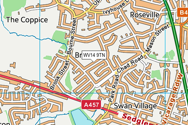 WV14 9TN map - OS VectorMap District (Ordnance Survey) WV14 9TN map - OS VectorMap District (Ordnance Survey)