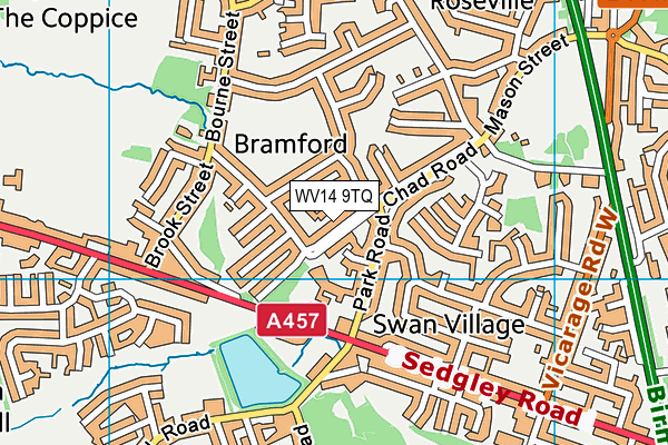 WV14 9TQ map - OS VectorMap District (Ordnance Survey)