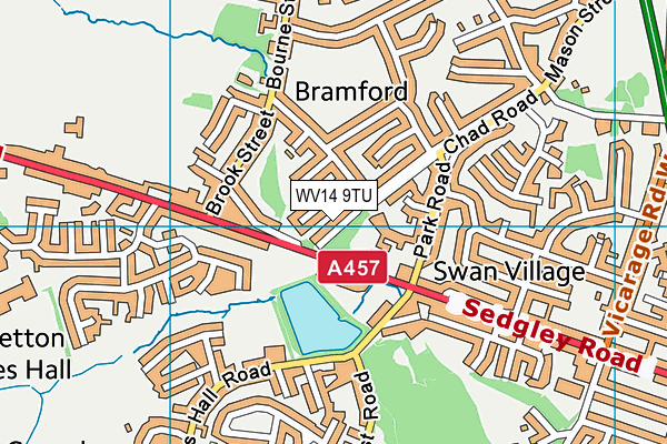 WV14 9TU map - OS VectorMap District (Ordnance Survey)