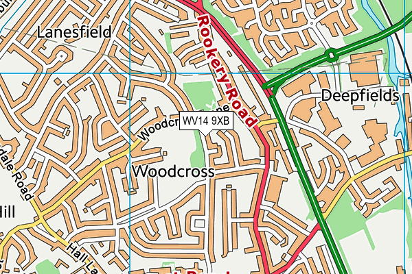 WV14 9XB map - OS VectorMap District (Ordnance Survey) WV14 9XB map - OS VectorMap District (Ordnance Survey)