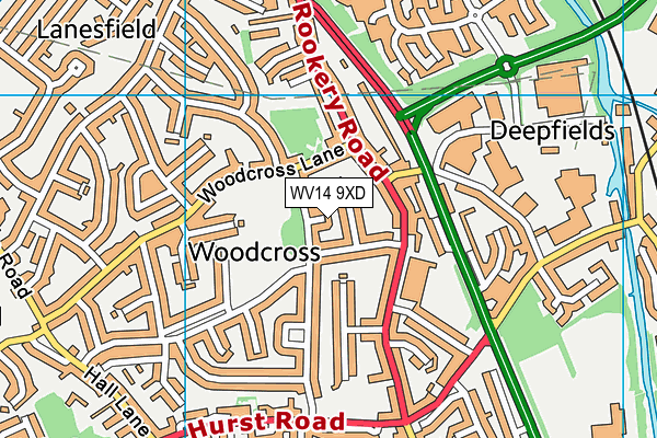 WV14 9XD map - OS VectorMap District (Ordnance Survey) WV14 9XD map - OS VectorMap District (Ordnance Survey)