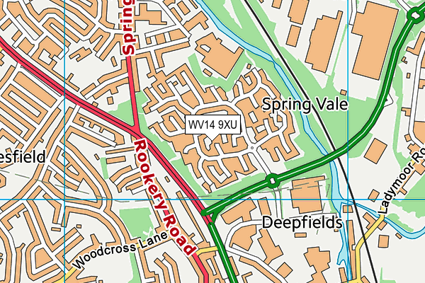 WV14 9XU map - OS VectorMap District (Ordnance Survey)