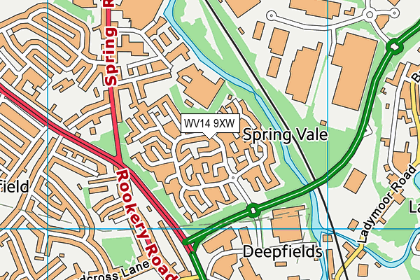 WV14 9XW map - OS VectorMap District (Ordnance Survey) WV14 9XW map - OS VectorMap District (Ordnance Survey)