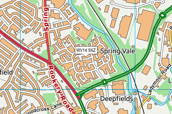 WV14 9XZ map - OS VectorMap District (Ordnance Survey) WV14 9XZ map - OS VectorMap District (Ordnance Survey)