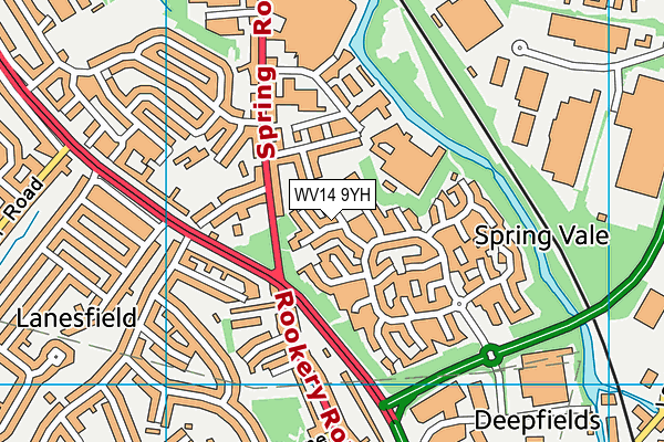 WV14 9YH map - OS VectorMap District (Ordnance Survey) WV14 9YH map - OS VectorMap District (Ordnance Survey)