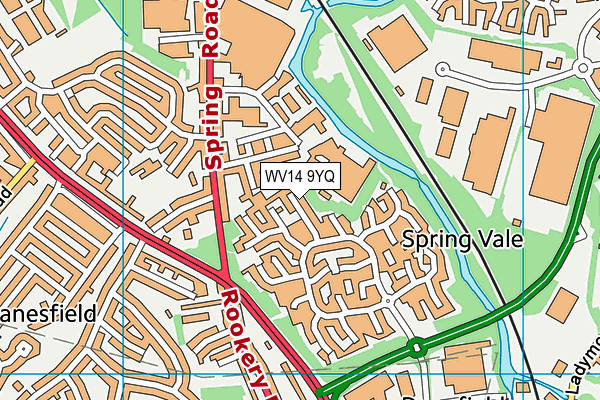 WV14 9YQ map - OS VectorMap District (Ordnance Survey) WV14 9YQ map - OS VectorMap District (Ordnance Survey)