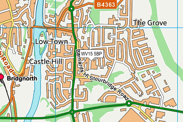 WV15 5BP map - OS VectorMap District (Ordnance Survey)