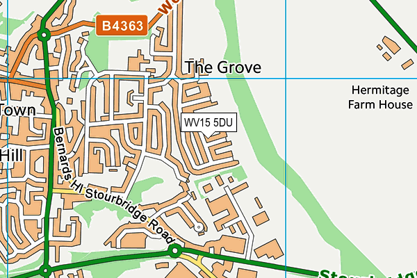 WV15 5DU map - OS VectorMap District (Ordnance Survey)