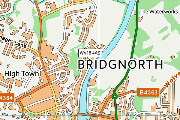 WV16 4AS map - OS VectorMap District (Ordnance Survey)