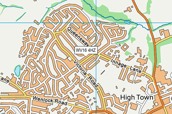 WV16 4HZ map - OS VectorMap District (Ordnance Survey)