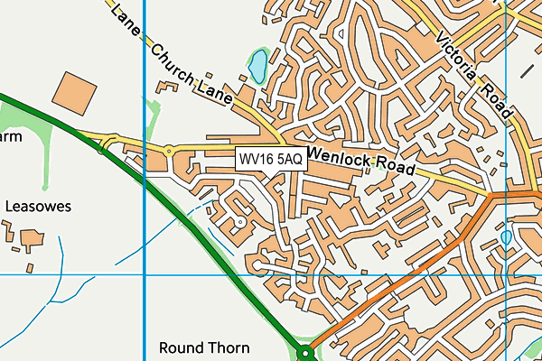 WV16 5AQ map - OS VectorMap District (Ordnance Survey)