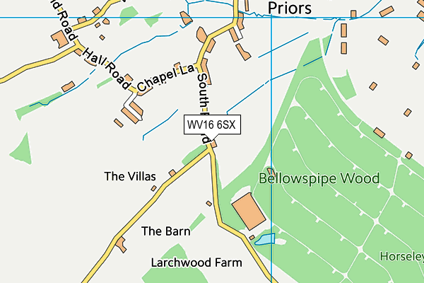 WV16 6SX map - OS VectorMap District (Ordnance Survey) WV16 6SX map - OS VectorMap District (Ordnance Survey)