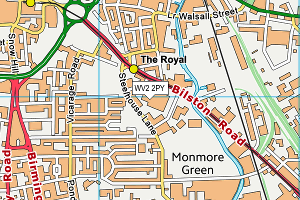 WV2 2PY map - OS VectorMap District (Ordnance Survey) WV2 2PY map - OS VectorMap District (Ordnance Survey)