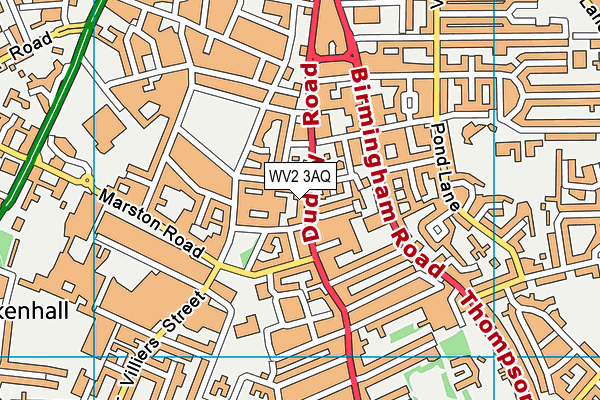 WV2 3AQ map - OS VectorMap District (Ordnance Survey) WV2 3AQ map - OS VectorMap District (Ordnance Survey)