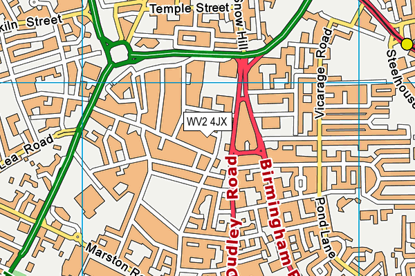WV2 4JX map - OS VectorMap District (Ordnance Survey) WV2 4JX map - OS VectorMap District (Ordnance Survey)