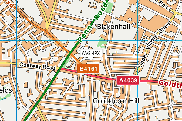 WV2 4PX map - OS VectorMap District (Ordnance Survey)