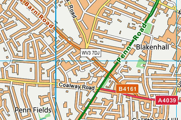 WV3 7DJ map - OS VectorMap District (Ordnance Survey)
