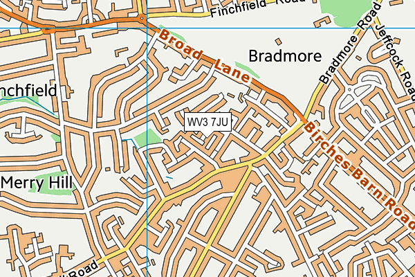 WV3 7JU map - OS VectorMap District (Ordnance Survey)