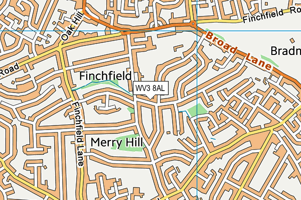 WV3 8AL map - OS VectorMap District (Ordnance Survey) WV3 8AL map - OS VectorMap District (Ordnance Survey)
