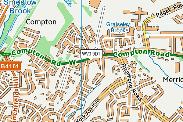 WV3 9DT map - OS VectorMap District (Ordnance Survey)