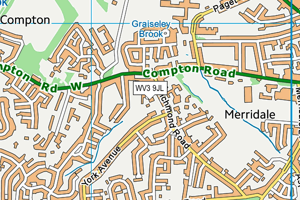 WV3 9JL map - OS VectorMap District (Ordnance Survey)