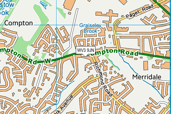 WV3 9JN map - OS VectorMap District (Ordnance Survey) WV3 9JN map - OS VectorMap District (Ordnance Survey)