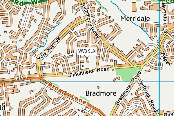 WV3 9LX map - OS VectorMap District (Ordnance Survey)