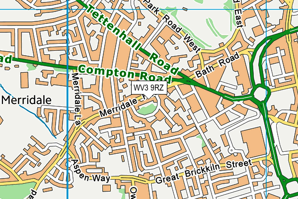 WV3 9RZ map - OS VectorMap District (Ordnance Survey)