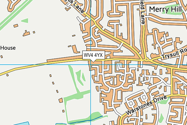 WV4 4YX map - OS VectorMap District (Ordnance Survey) WV4 4YX map - OS VectorMap District (Ordnance Survey)
