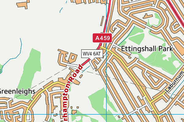 WV4 6AT map - OS VectorMap District (Ordnance Survey)