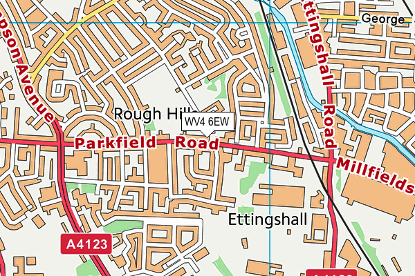 WV4 6EW map - OS VectorMap District (Ordnance Survey)