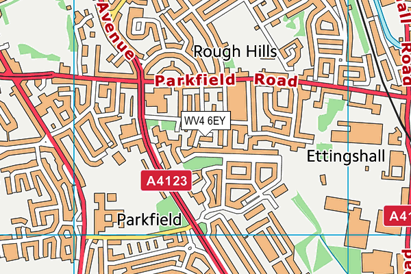 WV4 6EY map - OS VectorMap District (Ordnance Survey)
